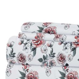Modern Threads Rose Bloom Microfibre King Bedsheet Set-8