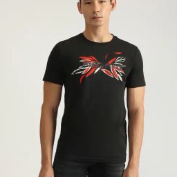 Antony Morato Black Pure Cotton Slim Fit Printed T-Shirt-image-64