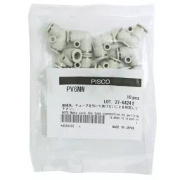 PISCO Union Elbow Mini Type Φ6 mm, PV6MW (Bag of 10 Pcs)-45