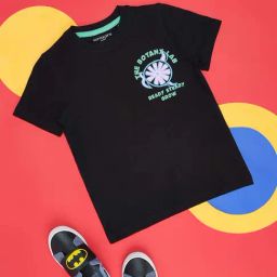 Pantaloons Junior Jet Black Cotton Printed T-Shirt-picture-48