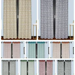 Dekor World Multicoloured Set of 2 Door Curtain image 5