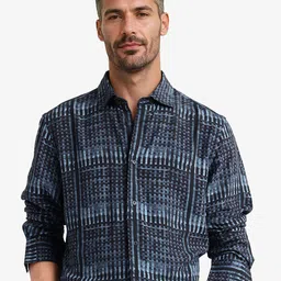 RARE RABBIT Men Comfort Spread Collar Abstract Printed Casual Shirt-image-35