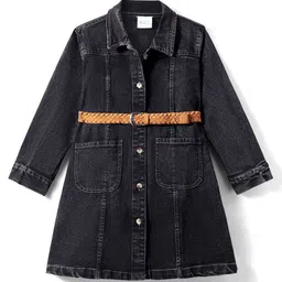 Hola Bonita Denim A-Line Dress-image-42
