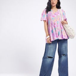 Anouk Rustic Floral Printed A-Line Kurti image 5