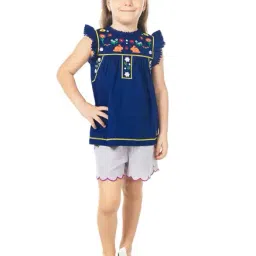 Cherry Crumble By Nitt Hyman Kids Blue Printed Top-image-12