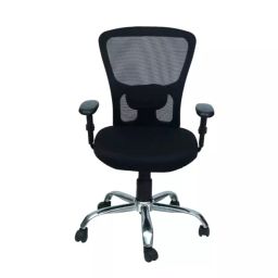 Veeshna Polypack Fabric Black Low Back Ergonomic Office Chair CRH-1027-11