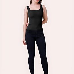 Kilvis Black Nylon Lightly Padded Camisoles-image-118