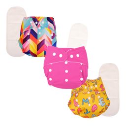 Deedry Cloth Diapers Reusable With Insert Pack of 3 - Multi Color-11
