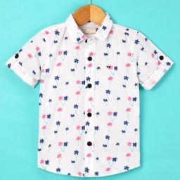 Jash Kids Half Sleeves Shirt Palm Tree Print - White-image-22