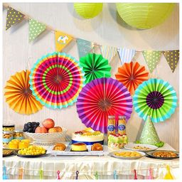 Untumble Rainbow Theme Paperfan Kit for Birthday Party Decorations - Pack of 6-image-39