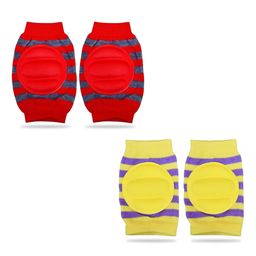 Chinmay Kids Crawling Anti-Slip Padded Stretchable Elastic Cotton Soft Breathable Comfortable Knee & Elbow Cap with Lining Pattern Pack of 2 - Multicolour-59
