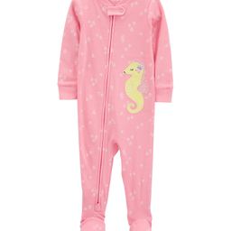Carter's Full Sleeves Sleepsuit With Seahorse Patch & Hearts Print - Pink-image-57
