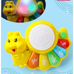 Babyhug Learn N Play Caterpillar Piano with Flash Drum Animal Sounds Songs Volume Control Early Educational Learning Toy - Multicolor-4
