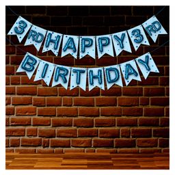 Wobbox 3rd Happy Birthday Banner, Happy Birthday Decoration Items Blue -Pack Of 1-image-96