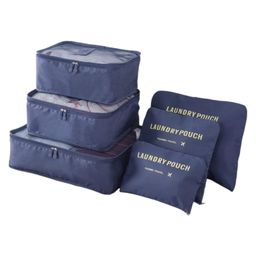 Awestuffs Set of 6 Travel Luggage Organizer Packing Cubes, Laundry Bags & Digital Pouch, Luggage Compression Pouches-2