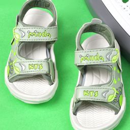 KATS Paw Designed With Double Velcro Closure Sandals - Green-image-49