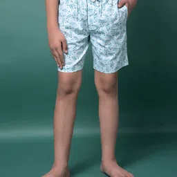 CRIMSOUNE CLUB Cotton Woven Triangles Printed Shorts - Green-picture-46