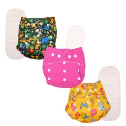 Deedry Cloth Diapers Reusable With Insert Pack of 3 - Multi Color image 2