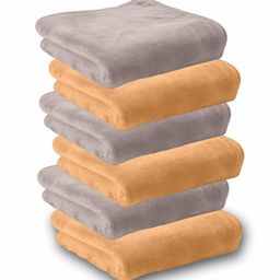 HOUSSE Brown & Orange 6 Pieces 450 GSM Face Towels-33