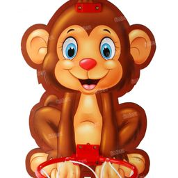 Fiddlerz Monkey Theme Basketball for Kids Game Play Set with Adjustable Wall Mounted Hanging Board & Hoop image 3