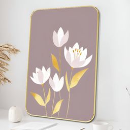SAF Brown & White Floral & Botanical Wooden Wall Art-image-63