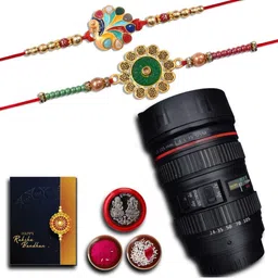 DeoDap Roli Chawal Coin Mug & Greeting Card Rakhi Gift Set-image-57