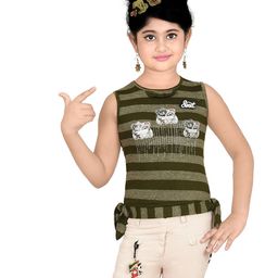 ZADMUS Girls Striped Round Neck Pure Cotton Top With Shorts-image-82