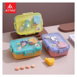 Attro Lunch Box Unicorn Theme Print with Inner Container & Spoon - Lavender & Pink image 5