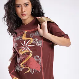 glitchez Urban Vibe Graphic Printed Oversized T-shirt-image-81