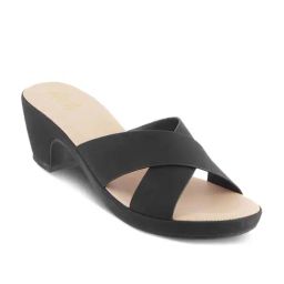 Tresmode Women's Black Cross Strap Sandals-image-34