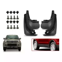 Auto Pearl Front and Rear Mud Guard For Mahindra Bolero Plus - Non-AC BSIII PS 2021 (Black) Set of 4 Pcs-6