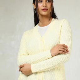 Soch Beige Acrylic Regular Fit Woven Design Shrug-picture-44