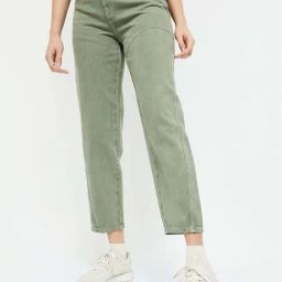 Fame Forever by Lifestyle Olive Green Cotton Low Rise Jeans-image-0