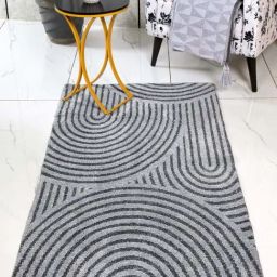Saral Home Grey Polyester Uval Modern Soft Pile Carpet-6