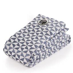 Saral Home Blue Cotton Geometric Curtain-35