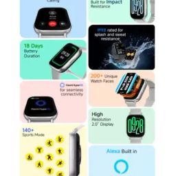 Redmi  5 Active Smartwatch BT Calling with 2 Inch HD Display (Silver) image 2