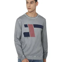 Allen Solly Grey Cotton Regular Fit Printed Sweatshirt-image-16