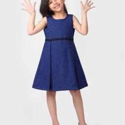 Fabindia Kids Blue Checks Dress-picture-3