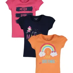 Plum Tree Kids Multicolour Cotton Printed T-Shirts-image-11