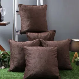 Romee Brown Polyester Cushion Cover - Set of 5-image-52