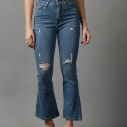 SHOWOFF Blue Solid Mid Rise Jeans-image-26