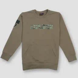 Gini & Jony Kids Khaki Cotton Printed Full Sleeves Sweatshirt-image-85