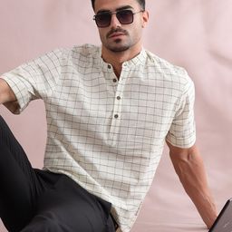 FILORI Men Checked Kurta-23