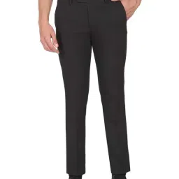 Arrow Black Regular Fit Flat Front Trousers-picture-41