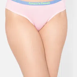 Clovia Pink Cotton Printed Bikini Panty-image-96