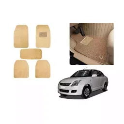 Auto Pearl Heavy Duty Anti Slip Noodle Nomad Style Car Floor Mats Set of 5 Beige for Swift Dzire-image-32
