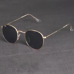 Irayz Unisex UV Protected Lens Round Sunglasses 5081 - Gold-Green-picture-33