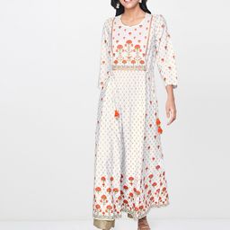 Global Desi Women White Printed A-Line Kurta-image-86