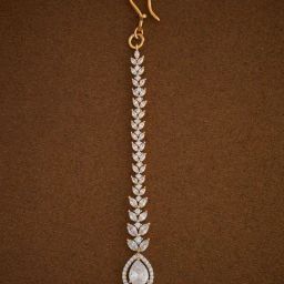 Kushal's Fashion Jewellery White Rodium-Gold Polished Zircon Tikka For women-picture-14