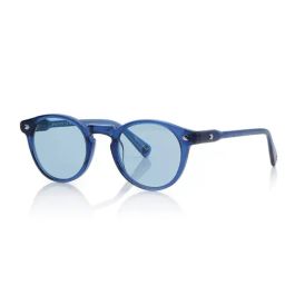 Shisen Fox Blue Round Unisex Sunglasses-image-79